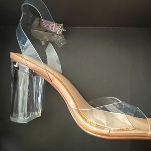 COPY - Nude Clear-Heel Sandals